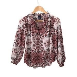 PARAPHRASE High/Low Lightweight Floral Blouse Size S